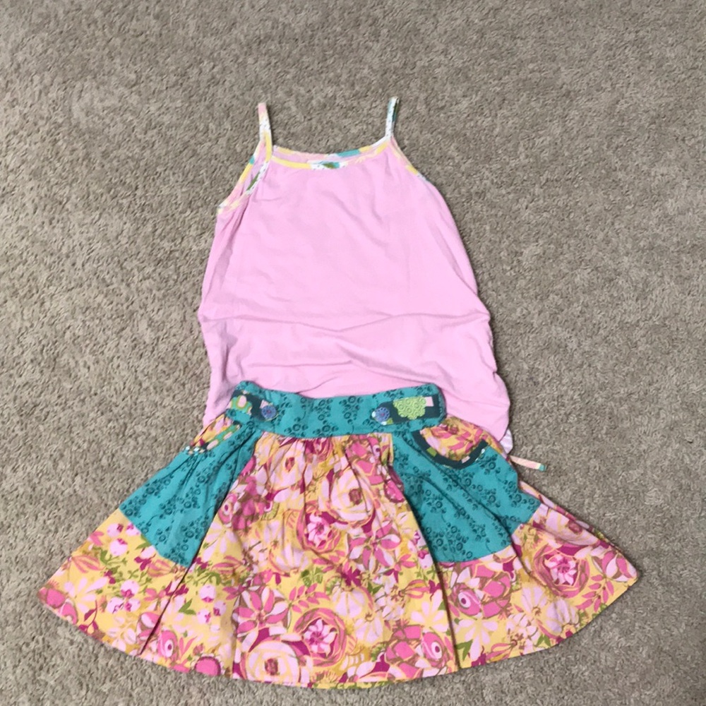Matilda Jane House of Clouds Helen Skirt size 6 and Tabby Tank size 6.
